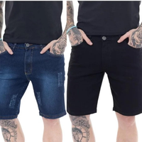 Imagem da oferta KIT 2 Bermudas Jeans Masculina Premium Blue Dark e Black