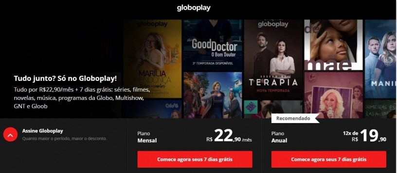 Assine o Globoplay + canais ao vivo