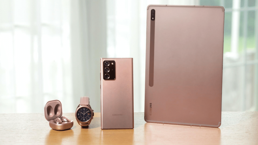 Capa do artigo Confiras as novidades do Galaxy Tab S7, Galaxy Buds Live e Galaxy Watch 3