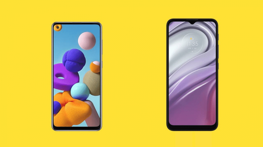 Capa do artigo Galaxy A21s vs Moto G20: qual melhor smartphone intermediário de entrada?