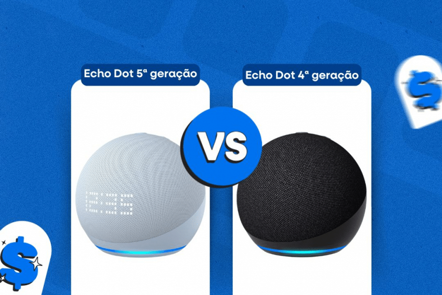 Capa do artigo Echo Dot 5 vs Echo Dot 4: qual vale mais a pena?